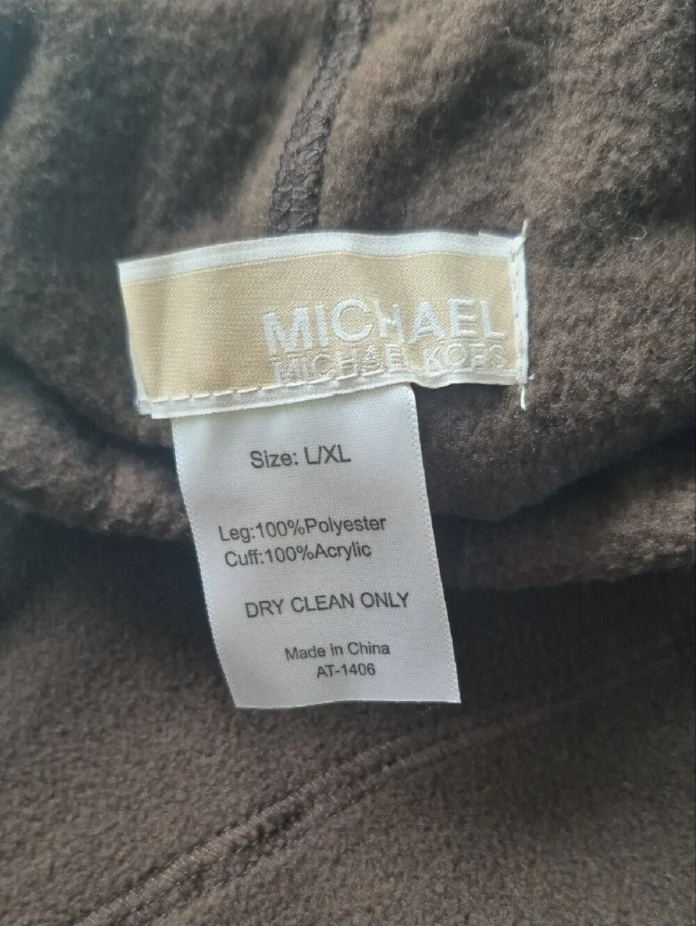 Michael Kors Brown & Gold MK Logo Fleece Sock